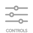 A green icon with three horizontal sliders of different lengths and positions, symbolizing control settings or adjustments. Below the sliders, the word "CONTROLS" is written in capital letters.