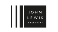 Logo of John Lewis & Partners featuring the company name in white on a black background, juxtaposed with three thin vertical black bars to the left of the text.