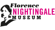 Logo of the Florence Nightingale Museum featuring a stylized black silhouette of Florence Nightingale's profile on the left. "Florence" and "Museum" are written in black, and "Nightingale" is prominently displayed in bold pink in the center.