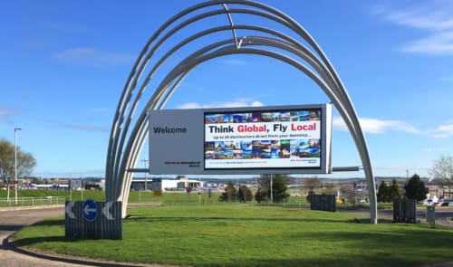 LED backlit advertising for Aberdeen airport