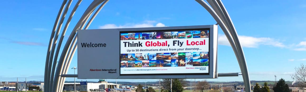 LED backlit advertising for Aberdeen airport