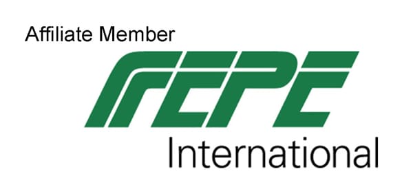 Logo featuring the text "Affiliate Member" in black on the left. The main part of the logo features the text "REPE International" in green with a stylized, modern font. The background is white.