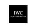 A black square with "IWC" written in large, white capital letters at the center and "SCHAFFHAUSEN" in smaller white capital letters underneath. The background is solid black, and the text is centered within the square.