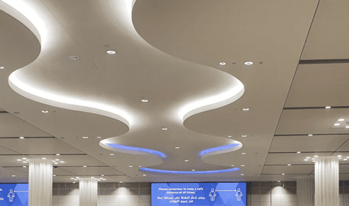 Synchronised lighting and advertising at Dubai Airport